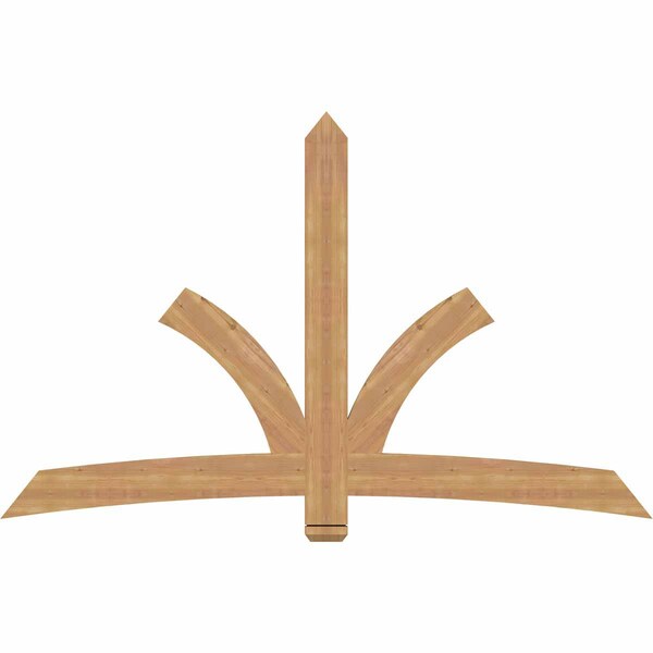 Ekena Millwork Davenport Timber Gable Bracket, Western Red Cedar, 84"W x 53"H x 1 1/2"D x 5 1/2"F, 15/12 Pitch GBW084X53X0206DAV00SWR - main